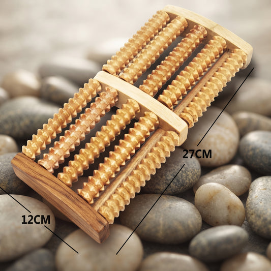 Rouleau de Massage des Pieds en Bois Naturel