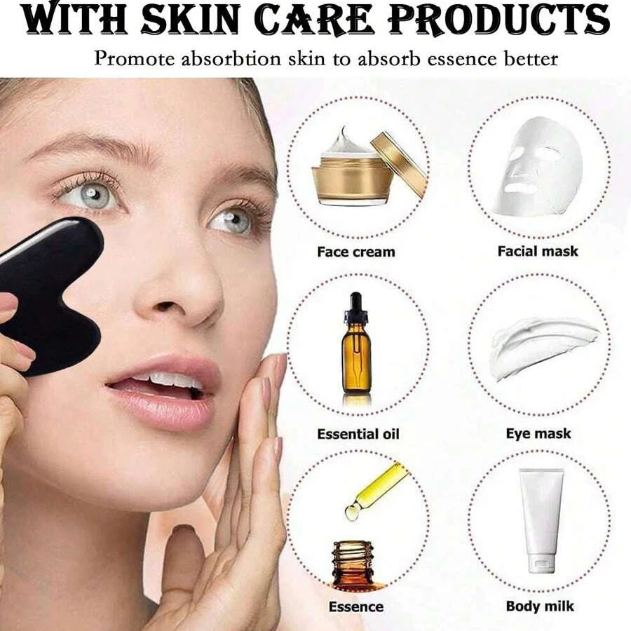 Jade Roller & Gua Sha Facial Massage Set – Glow & De-Puff