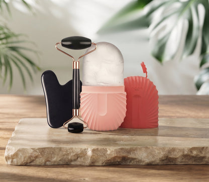 Set Rouleau de Jade & Gua Sha – Éclat & Anti-Poches