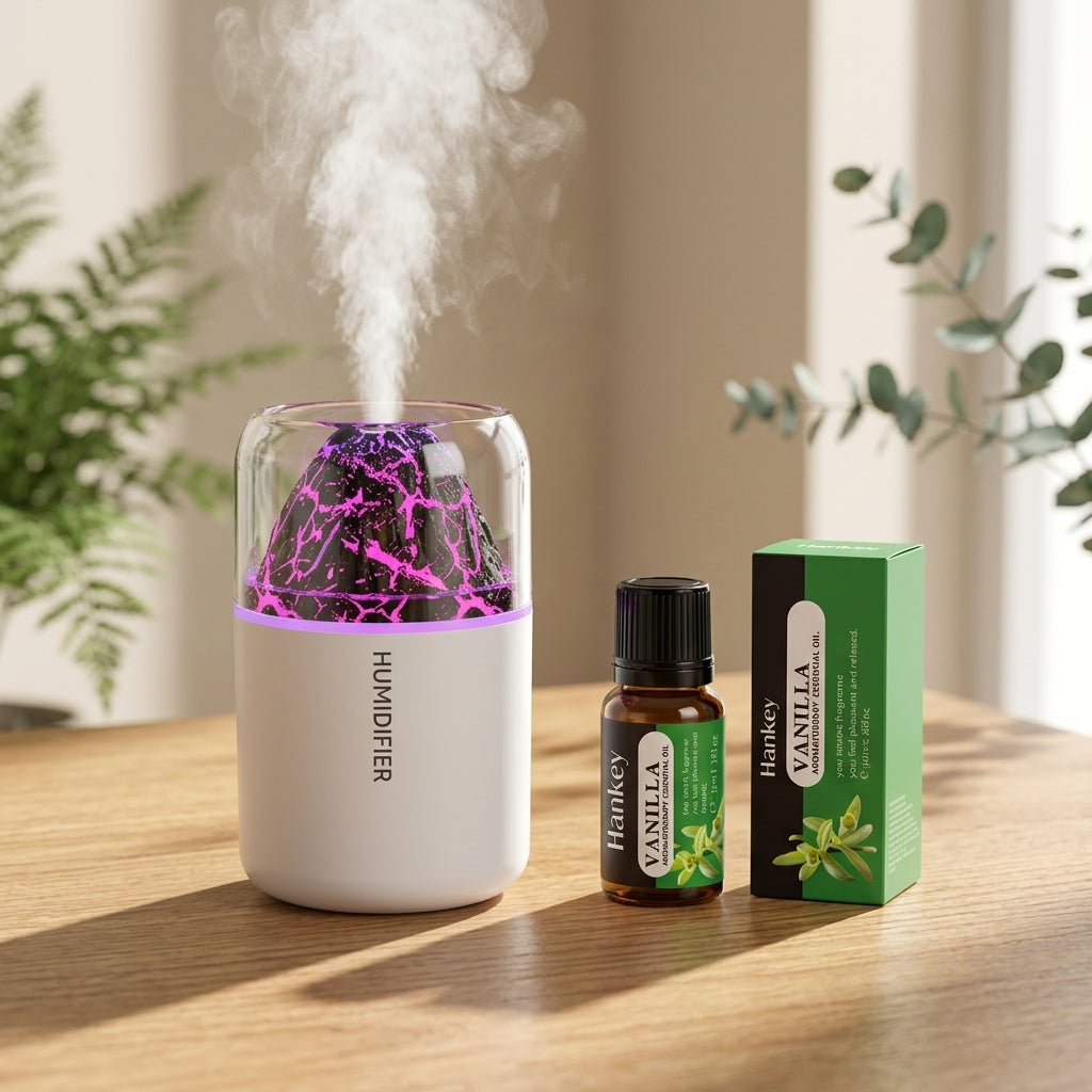 Mini Lava Diffuser – Volcanic Mist Humidifier & Night Light for Car & Home