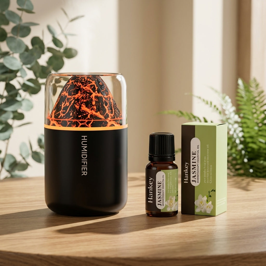Mini Lava Diffuser – Volcanic Mist Humidifier & Night Light for Car & Home