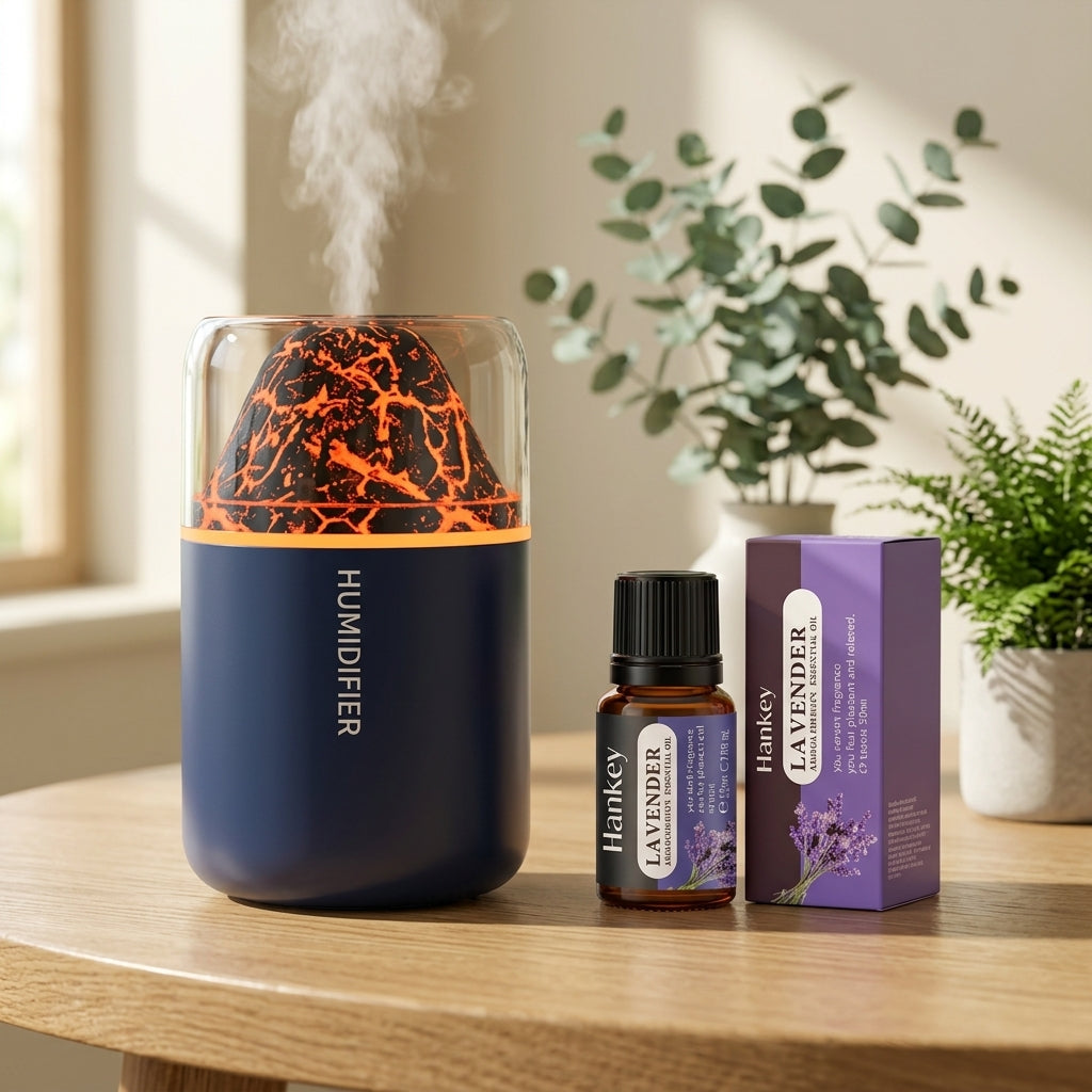 Mini Lava Diffuser – Volcanic Mist Humidifier & Night Light for Car & Home