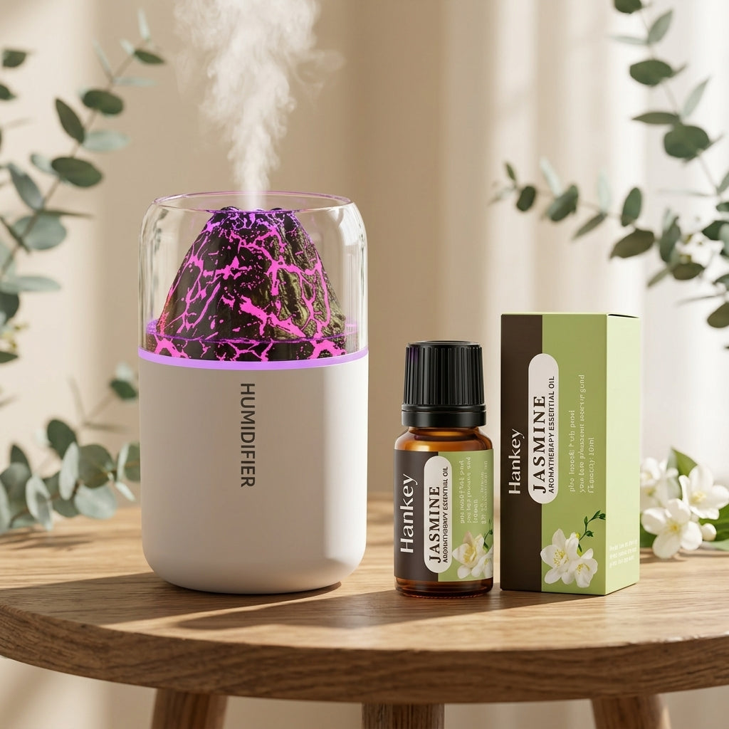 Mini Lava Diffuser – Volcanic Mist Humidifier & Night Light for Car & Home