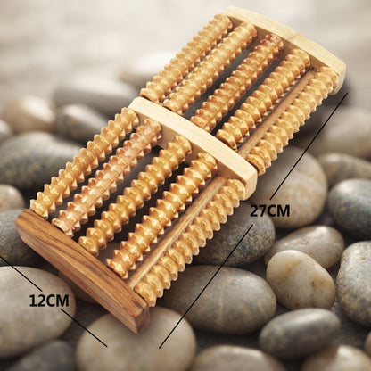 Rouleau de Massage des Pieds en Bois Naturel