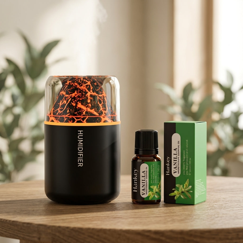 Mini Lava Diffuser – Volcanic Mist Humidifier & Night Light for Car & Home