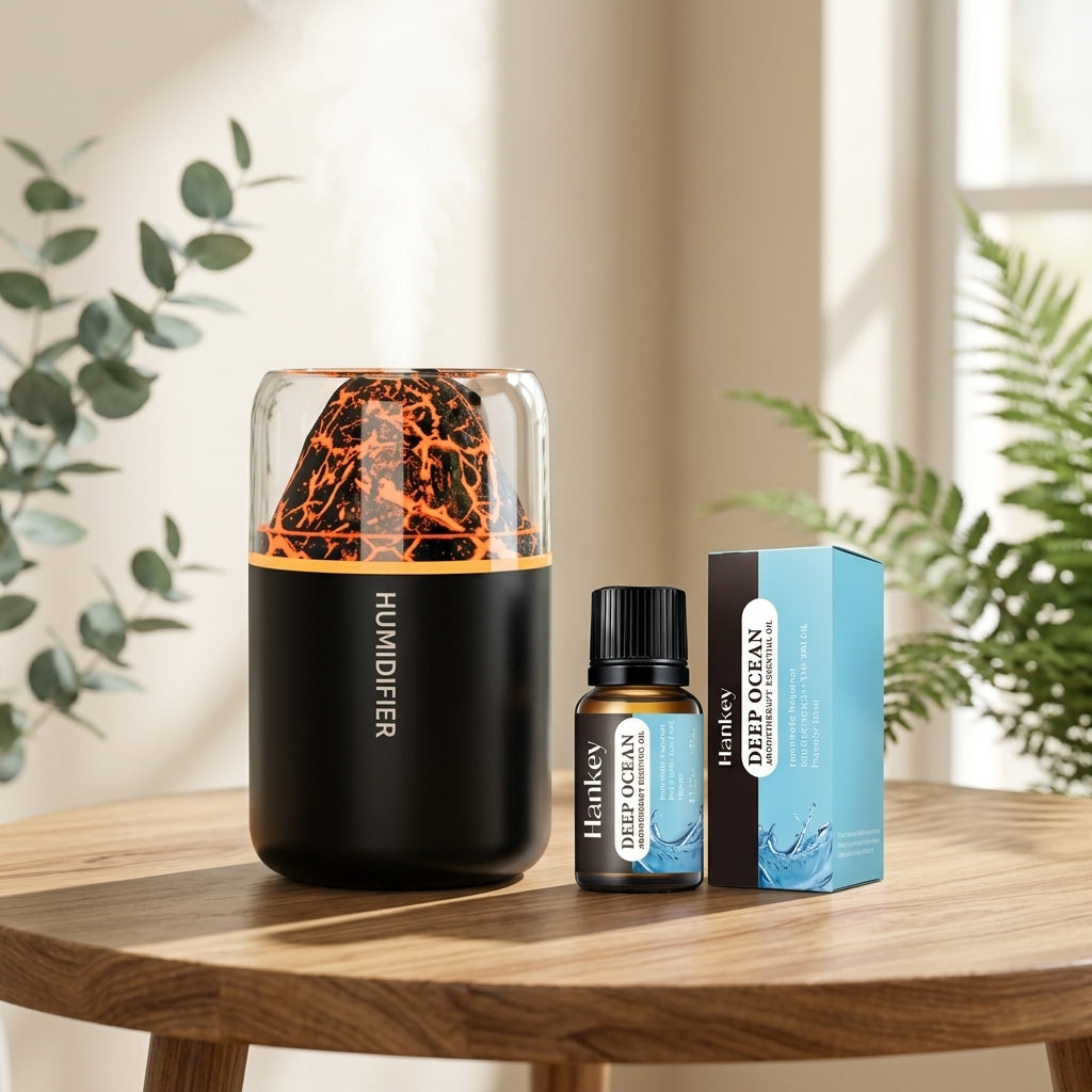 Mini Lava Diffuser – Volcanic Mist Humidifier & Night Light for Car & Home