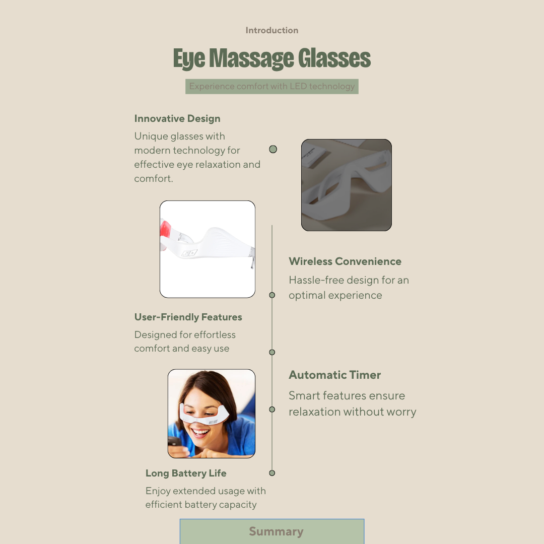 LED Light Therapy Glasses – eye massage infographic