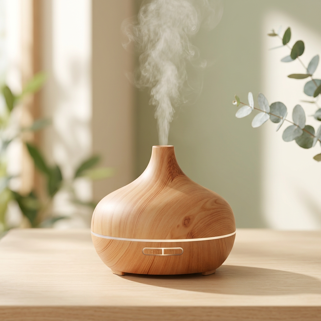 Diffuseur aromathérapie NezConfort finition bois avec diffusion de brume