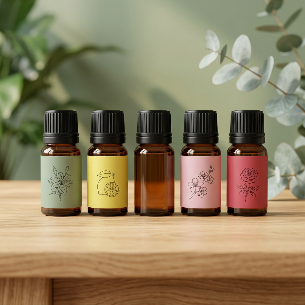Quatre flacons d'huiles essentielles du pack NezConfort