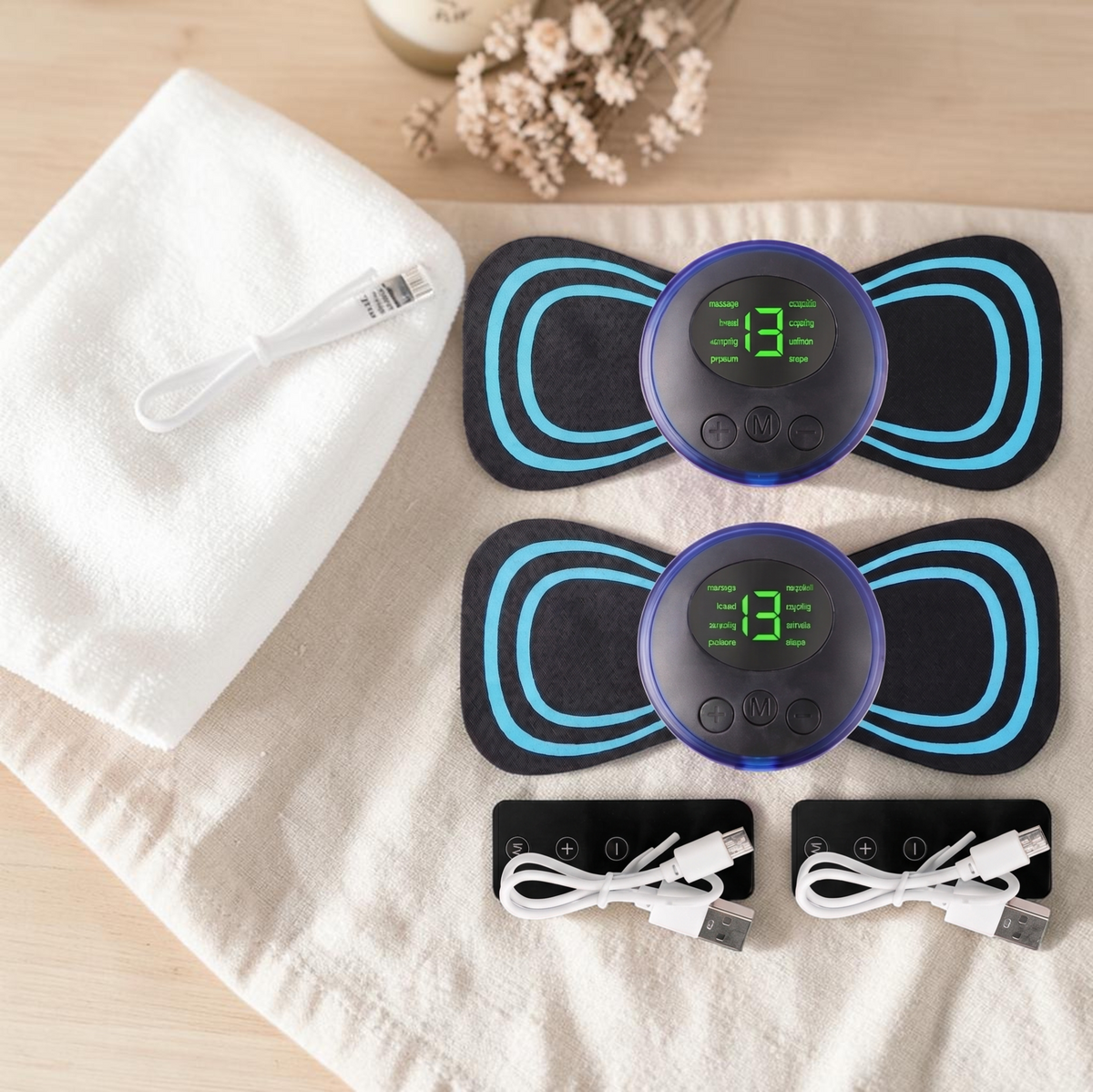 Mini EMS Neck Massager – packaging and accessories